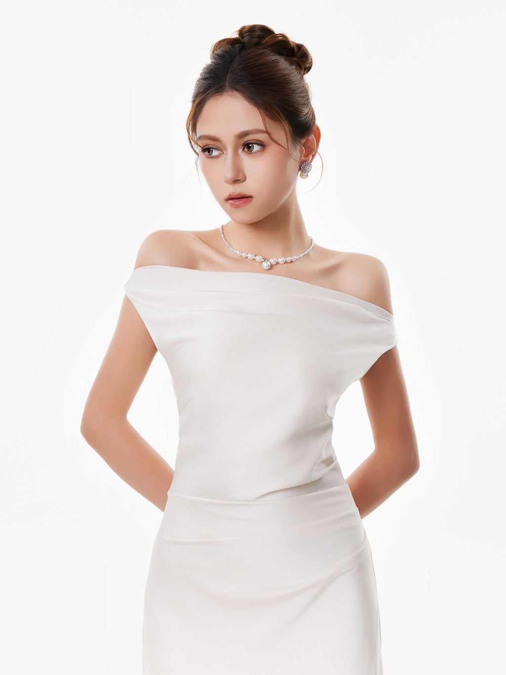 Asymmetrical One Shoulder Satin Maxi Dress